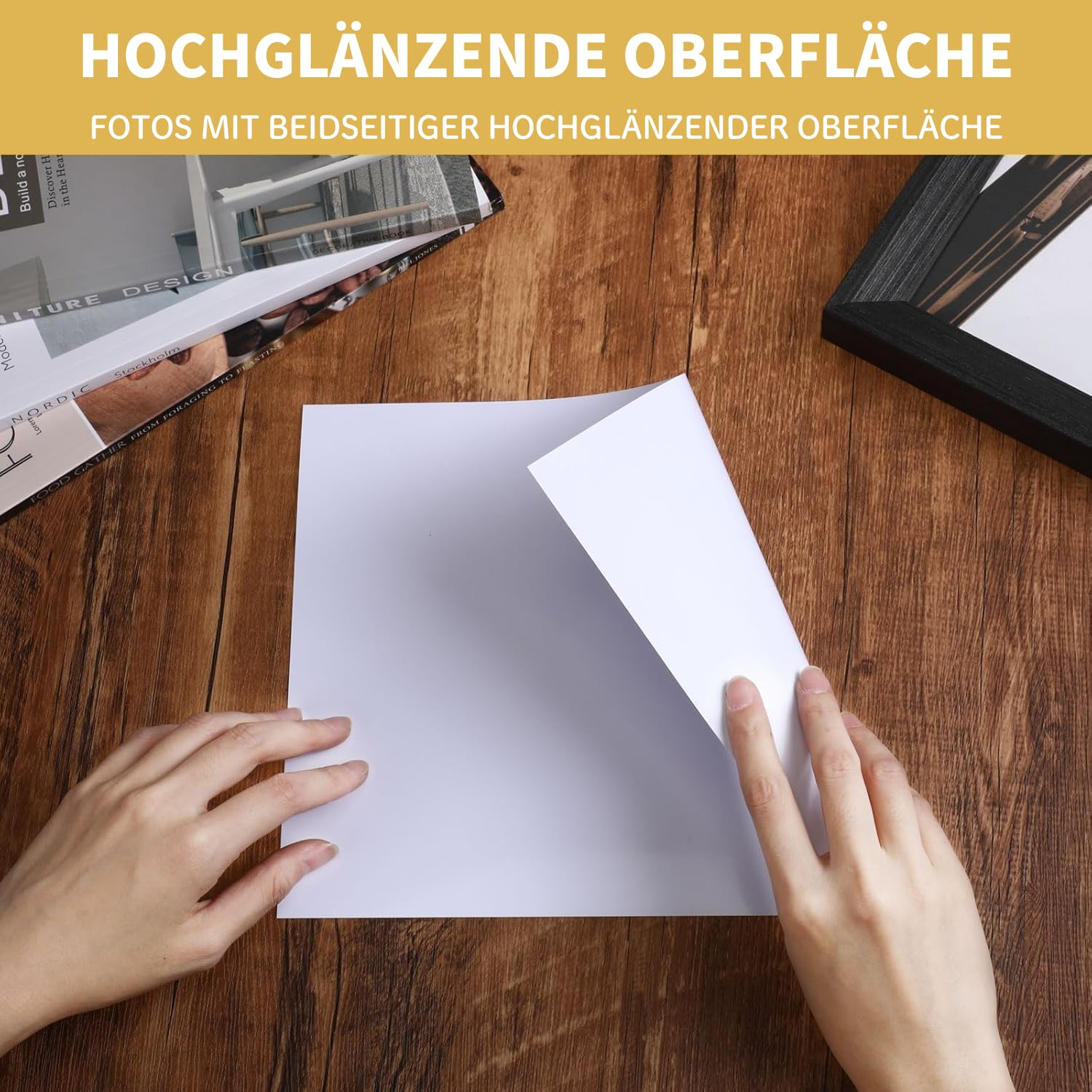 800 fogli di carta fotografica lucida su entrambi i lati, 15,2 x 10,2 cm, 200 g/m², carta fotografica a getto d'inchiostro, formato A6, lucida, per stampare, biglietti, fai da te, colore: bianco