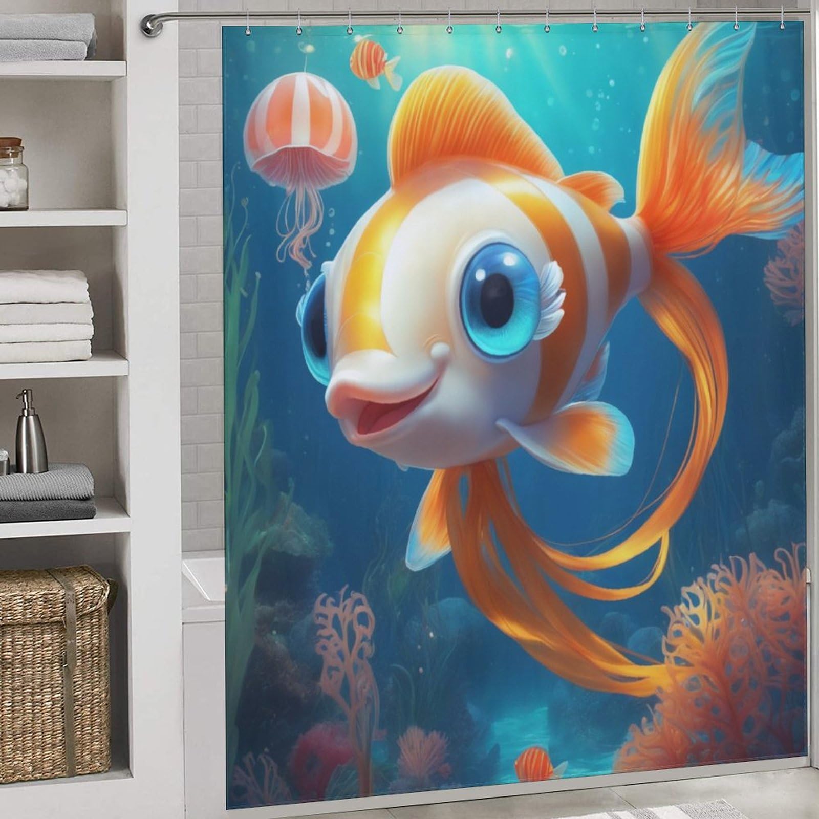 Rideau de douche poisson pour transformer votre salle de bain en oasis