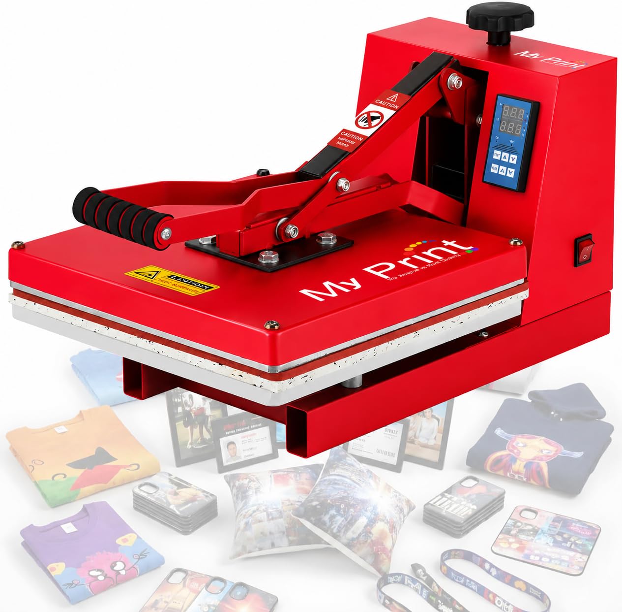 MY PRINT | 15x15 Inch Heat Press Machine | Heavy Duty Multifunction Sublimation & DTF Printing Machine | T-Shirt Printing Machine | for [DTF] [Sublimation] [Vinyl] Printing Business Supply Product [Teflon Attached]-image-22
