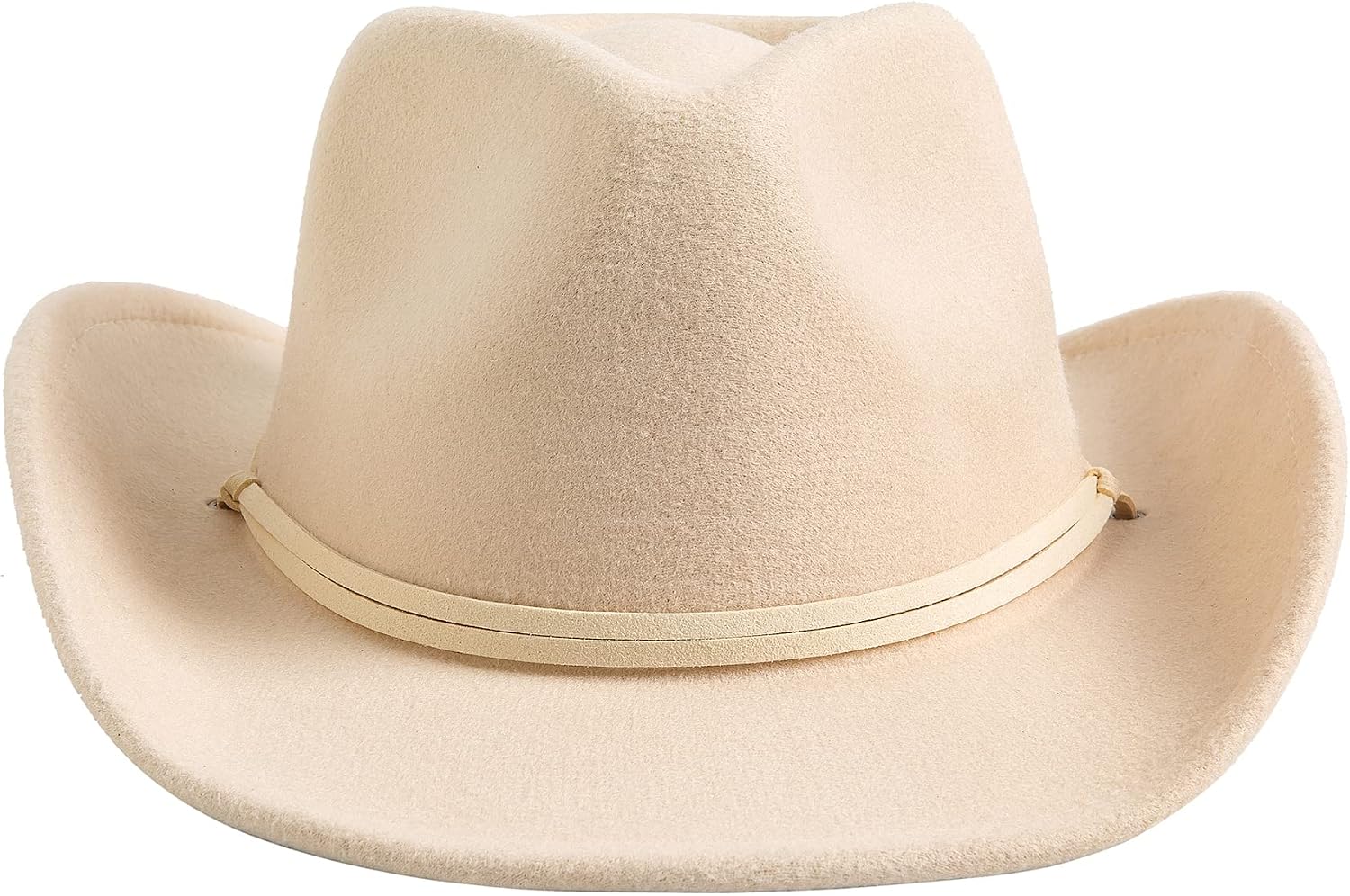 Lanzom Kids Girls Boys Retro Felt Wide Brim Western Cowboy Cowgirl Hat Dress Up Hat with Wind Lanyard