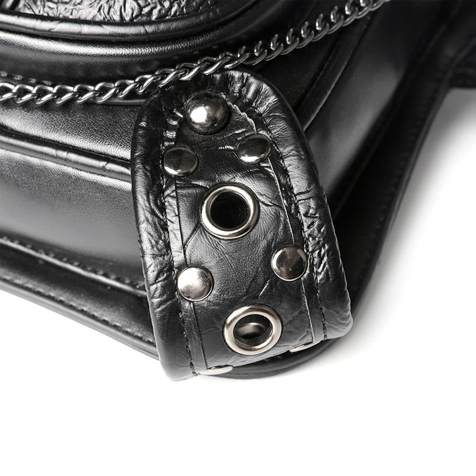 Steampunk - Riñonera para muslos y caderas, bolso gótico de poliuretano, bandolera, bolsa de cadena para senderismo