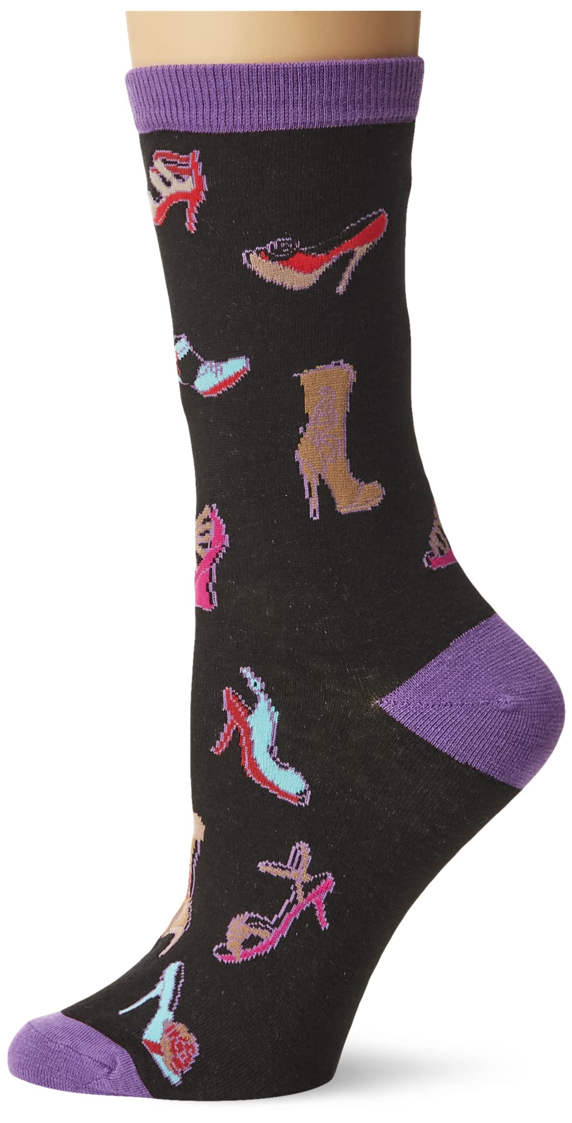 K. BellK. Bell Socks womens My Job! Novelty Casual Crew Socks, Fashionista (Black), Shoe Size: 4-10