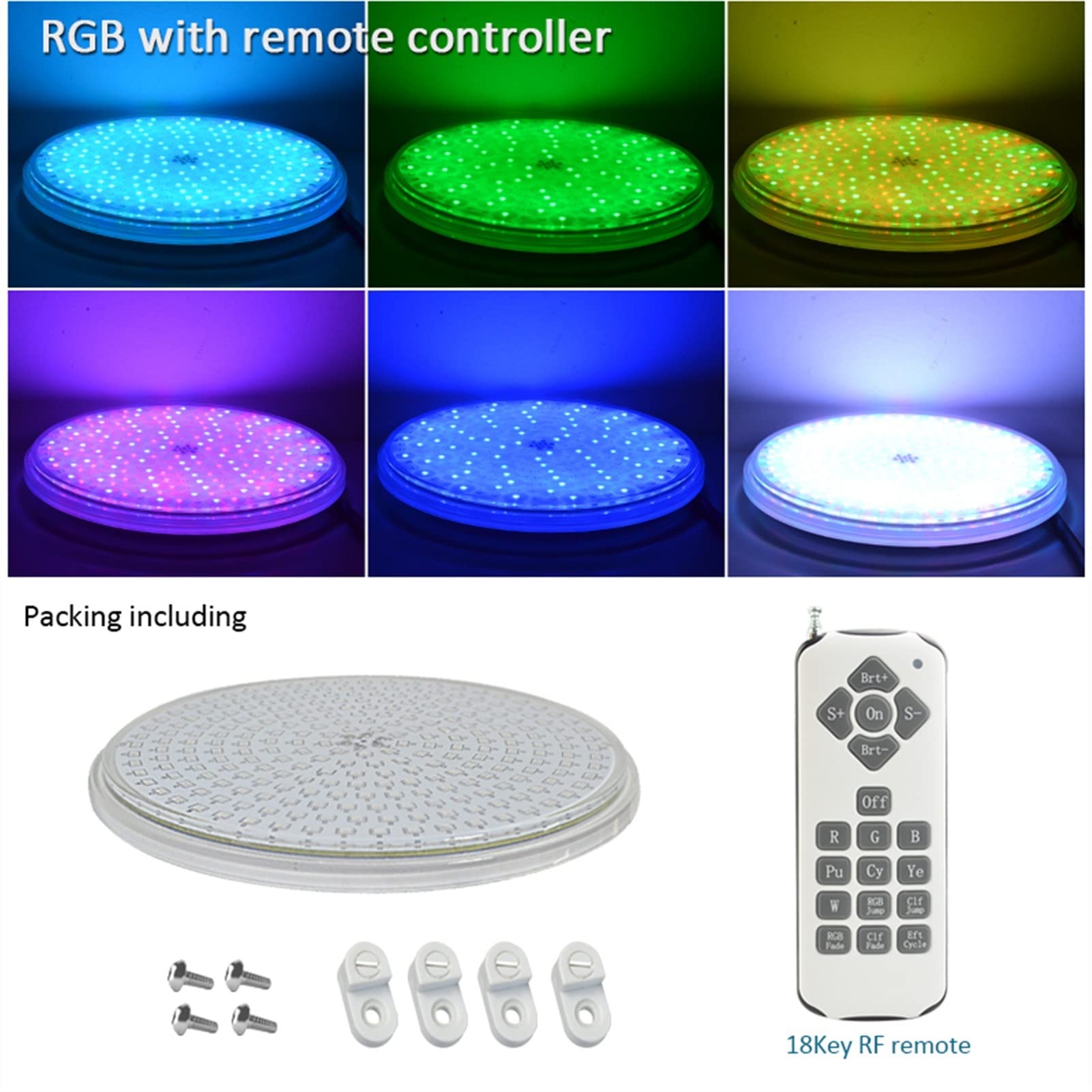 Luz para Piscina 1 8w 42w Luces bajo el agua PAR56 RGB LED Piscina Luz resina llena de pared montada en la pared / lámpara de piscina incrustada IP68 Luz de estanque impermeable Luces Sumergibles ( Co