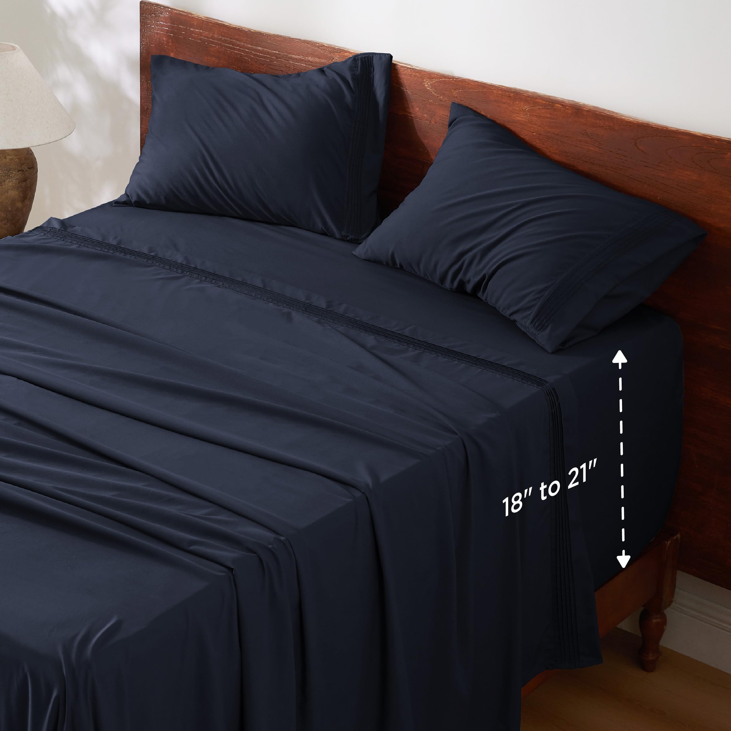 Amazon.com: Nestl Extra Deep Pocket Queen Sheets Set - 6 PC Soft ...