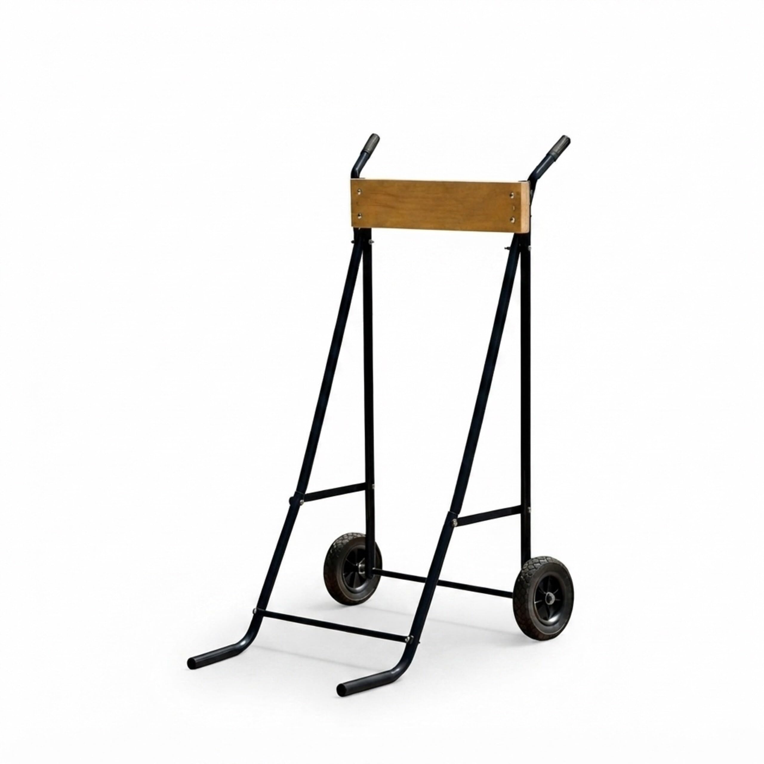 Relaxdays Supporto per Motore Fuoribordo, Nero | Carrello per il Trasporto e lo Stoccaggio, in Acciaio, fino a 100 kg