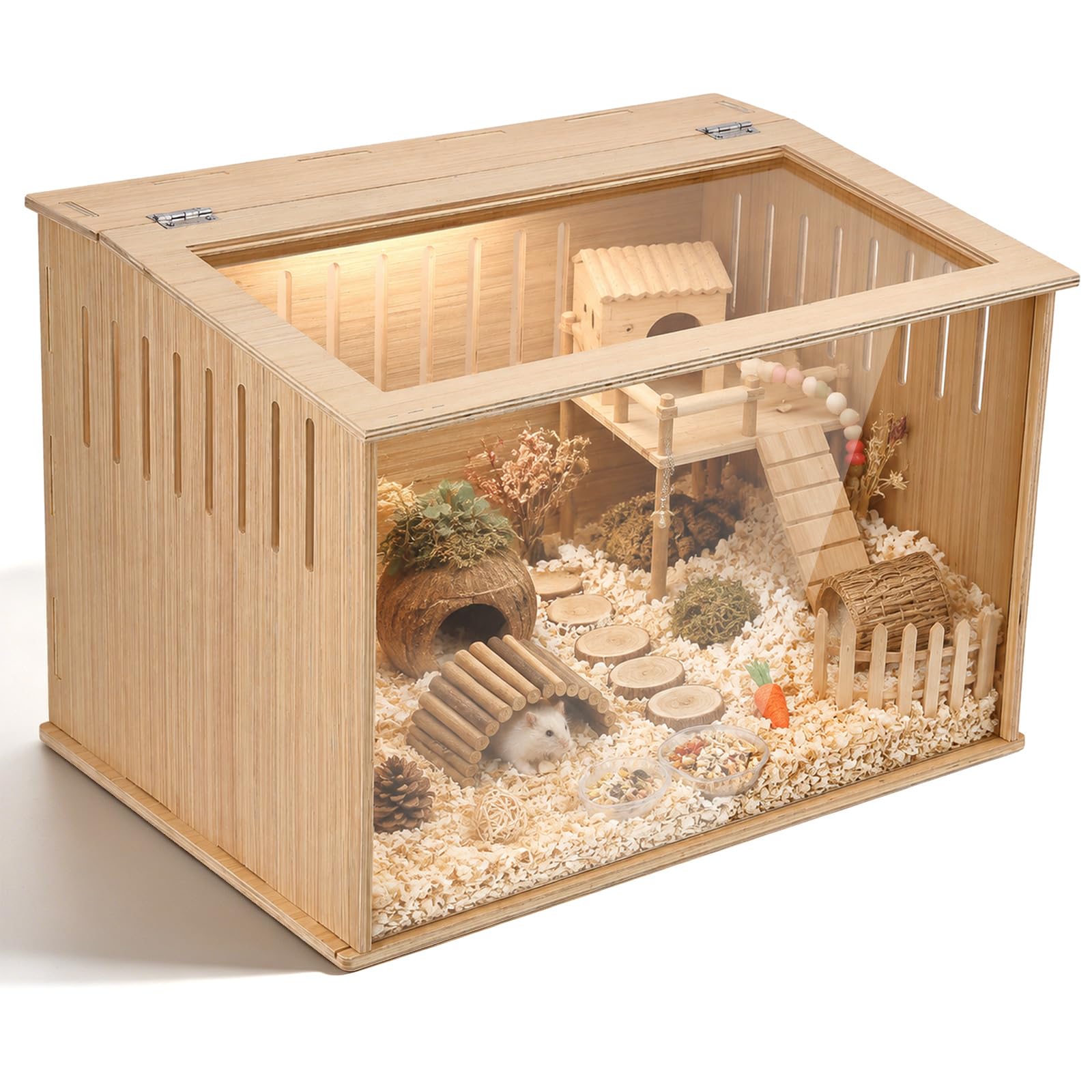 Cage en Bois pour Hamster 80x40x40cm avec fenêtre d'observation