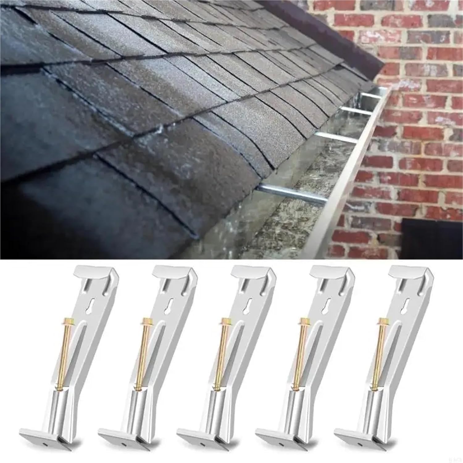 Gutter Hinge 28PCS Hide Hangers 5 Inch Sturdy Brackets With Screws Designs Portable For Fixing Sagging Gutters Use