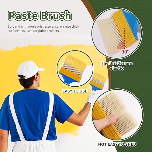 Miniatura 4 de AHIJOY Papel Pintado Kit de Herramientas de Suavizado con Enjuagadora Suavizante, Rodillo de Costura, Cepillo de Papel Pintado para Papel Pintado