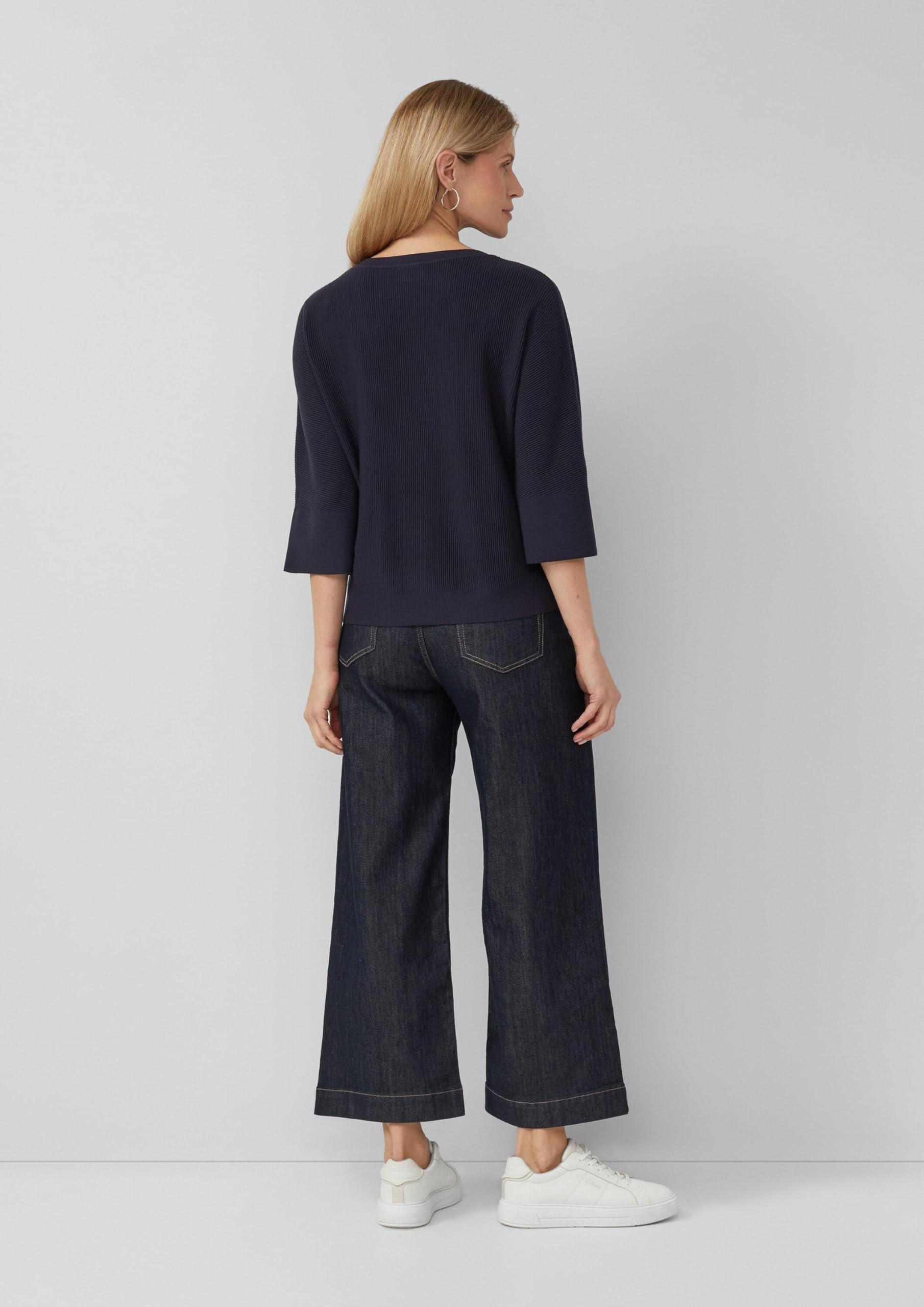 s.Oliver Strukturierter Pullover Relaxed Fit Zierknopfleiste