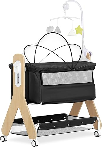 Dream on Me Moisés Horton y cama de noche en color negro