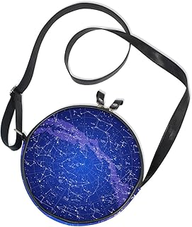 ALAZA Outer Space Galaxy 12 Constellations Round Crossbody Bag Messenger Purse