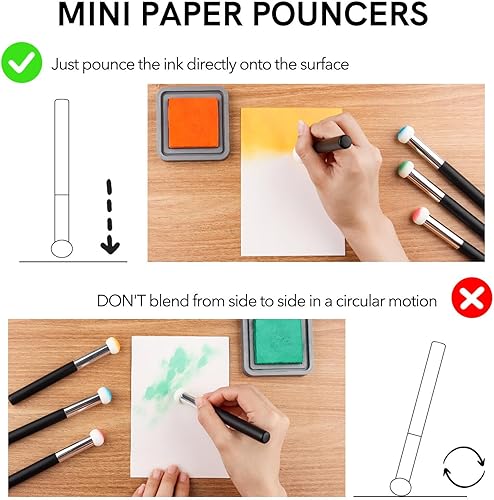 Miniatura 2 de 8 unidssets de aplicador de tinta, punzonadores de papel para aplicación directa de tinta en proyectos de manualidades fácilmente, esponja de
