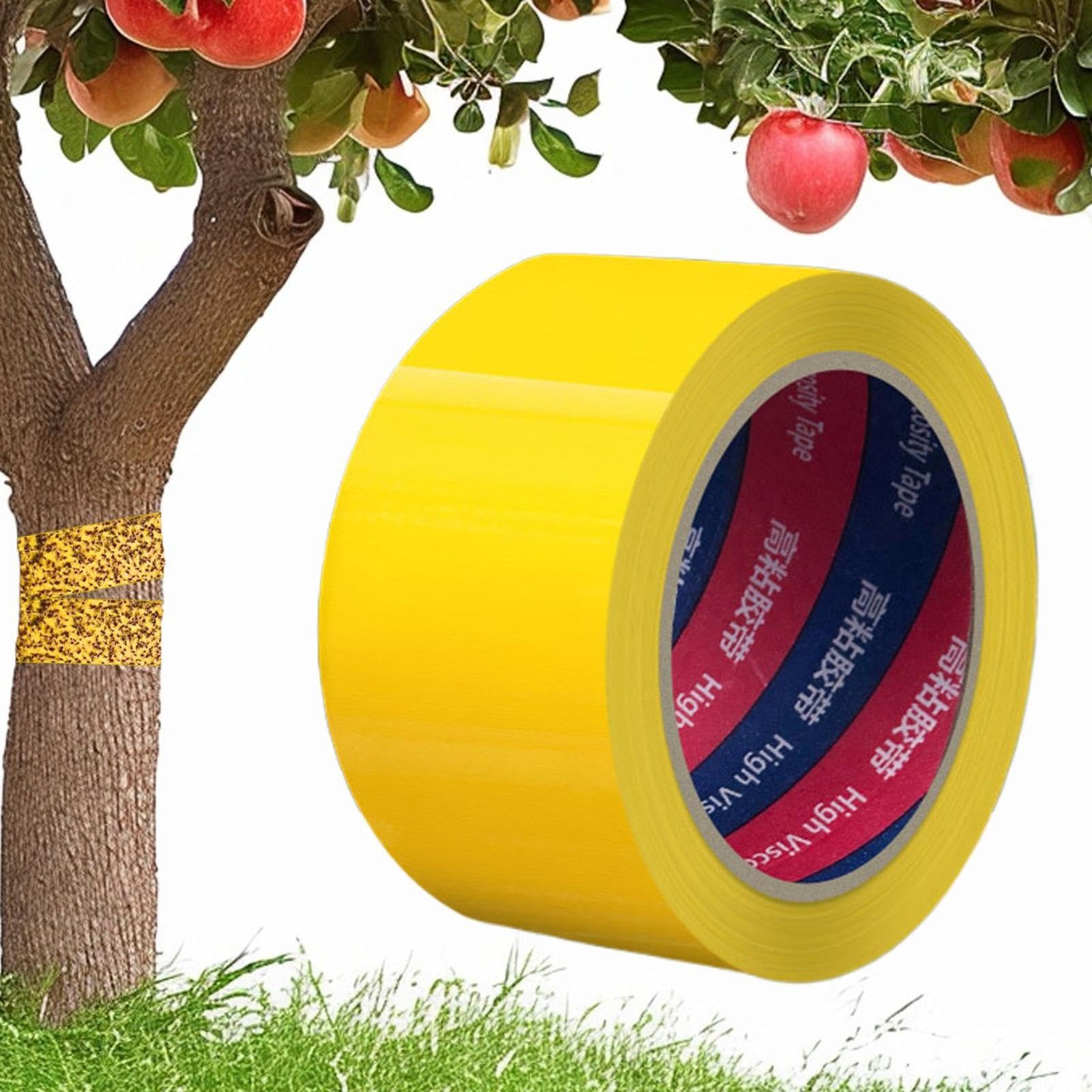 Sticky Tree Grease Band - Double Sided Adhesive GuardTrap Tape | Strong Glue For Fruit Trees Vermin ShieldControl | Garden Orchard Lawn Barrier Against Ants Caterpillars Moths