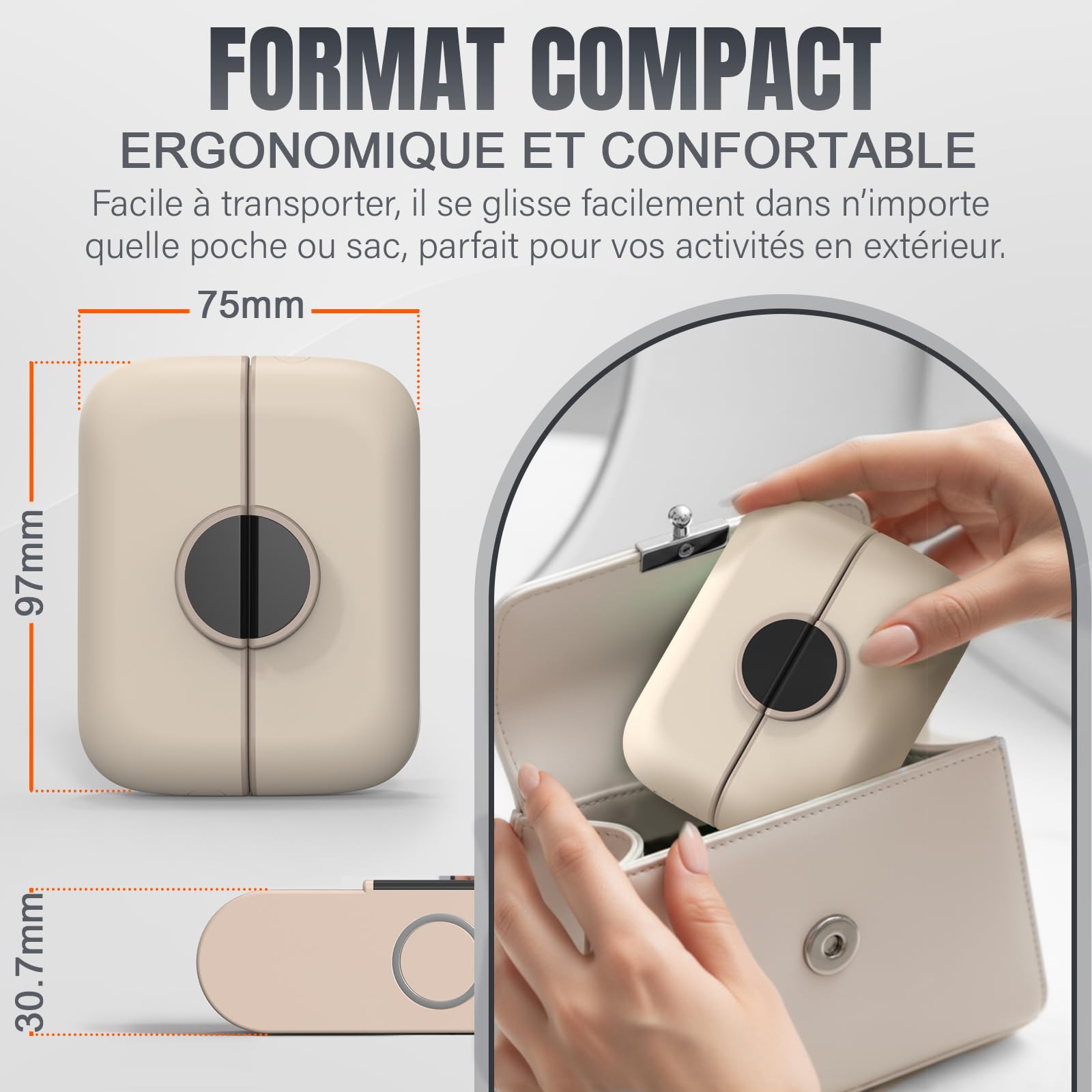 Calentador de mano recargable de 6000 mAh, pantalla LED, 4 niveles de calor, diseño compacto y elegante, USB-C, calentador rápido, ideal para viajes, invierno y regalo - AERYNO