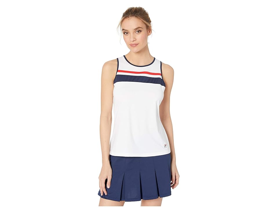 

Fila Heritage Tennis Tank (White/Chinese Red/Navy) Women's Clothing