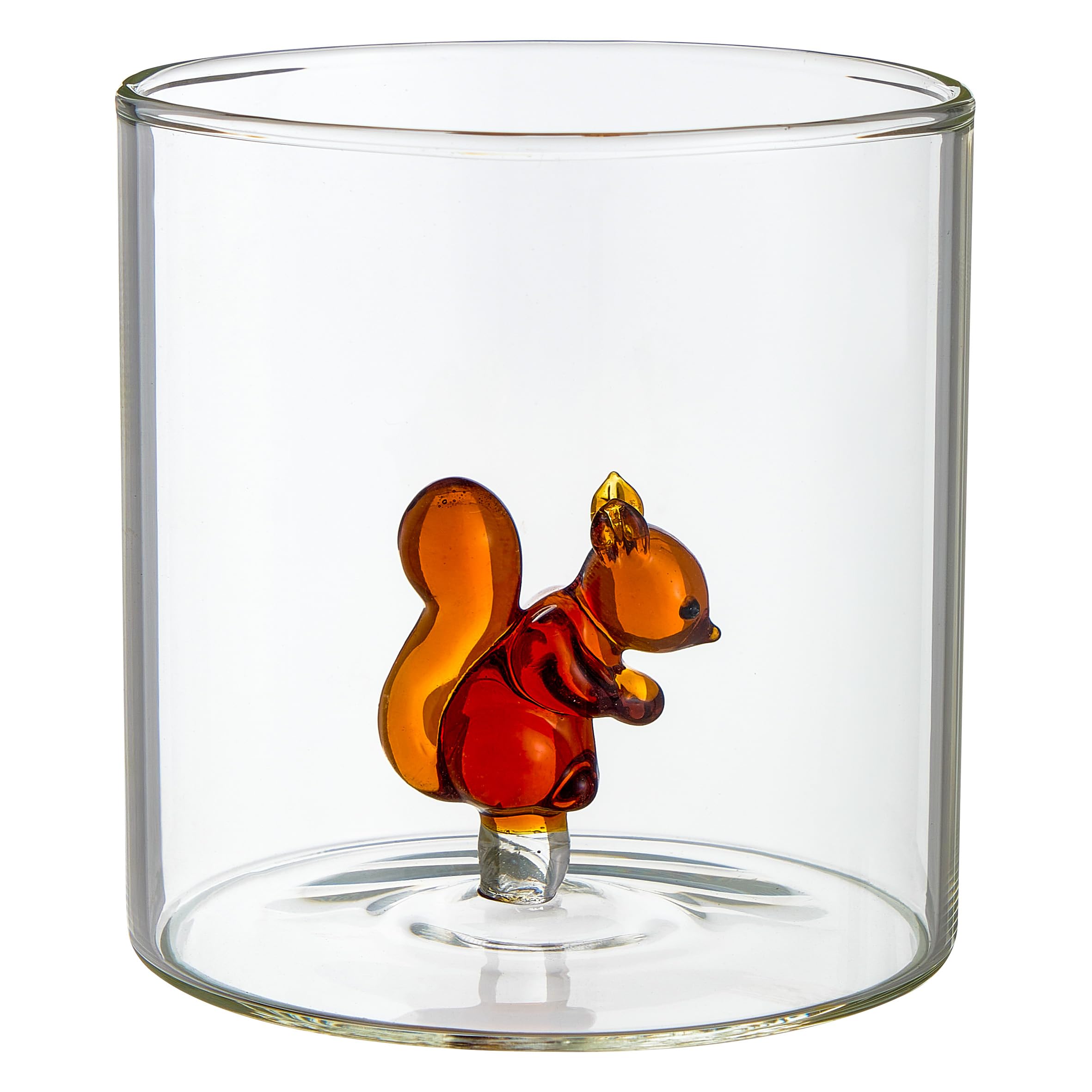 Baroni Home Juego de 6 Vasos de Vidrio Borosilicato de 32 cl, Vasos Transparentes de Colores Surtidos, Lavables en Lavavajillas, 8 X 8,5 cm, Animales