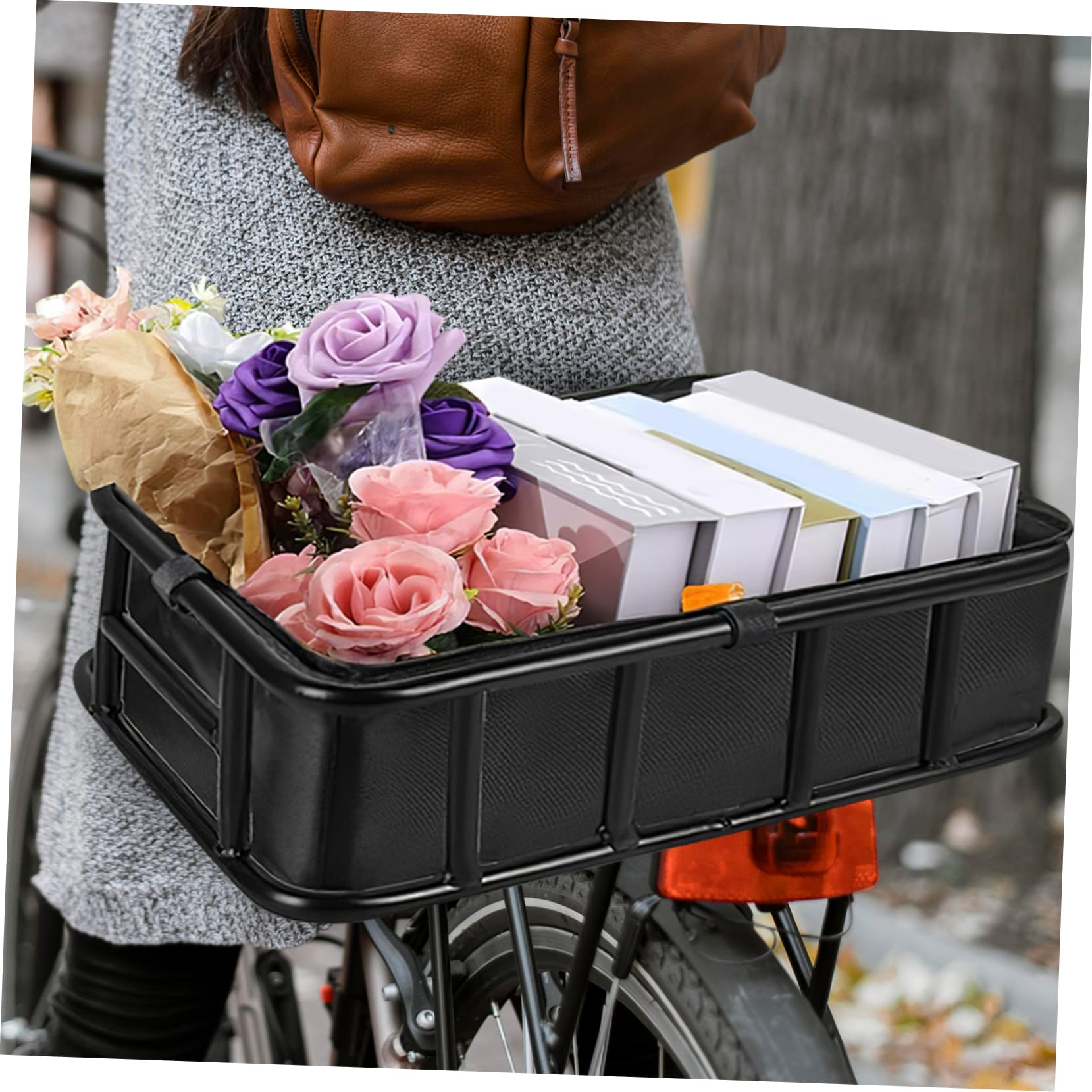 YARNOW Fodera per Cestino Bici Nera con Rete Elastica Rimovibile | Oxford e Spugna, per Uscite in Bici e Gite in Famiglia, Accessorio Moderno dal Design Pulito