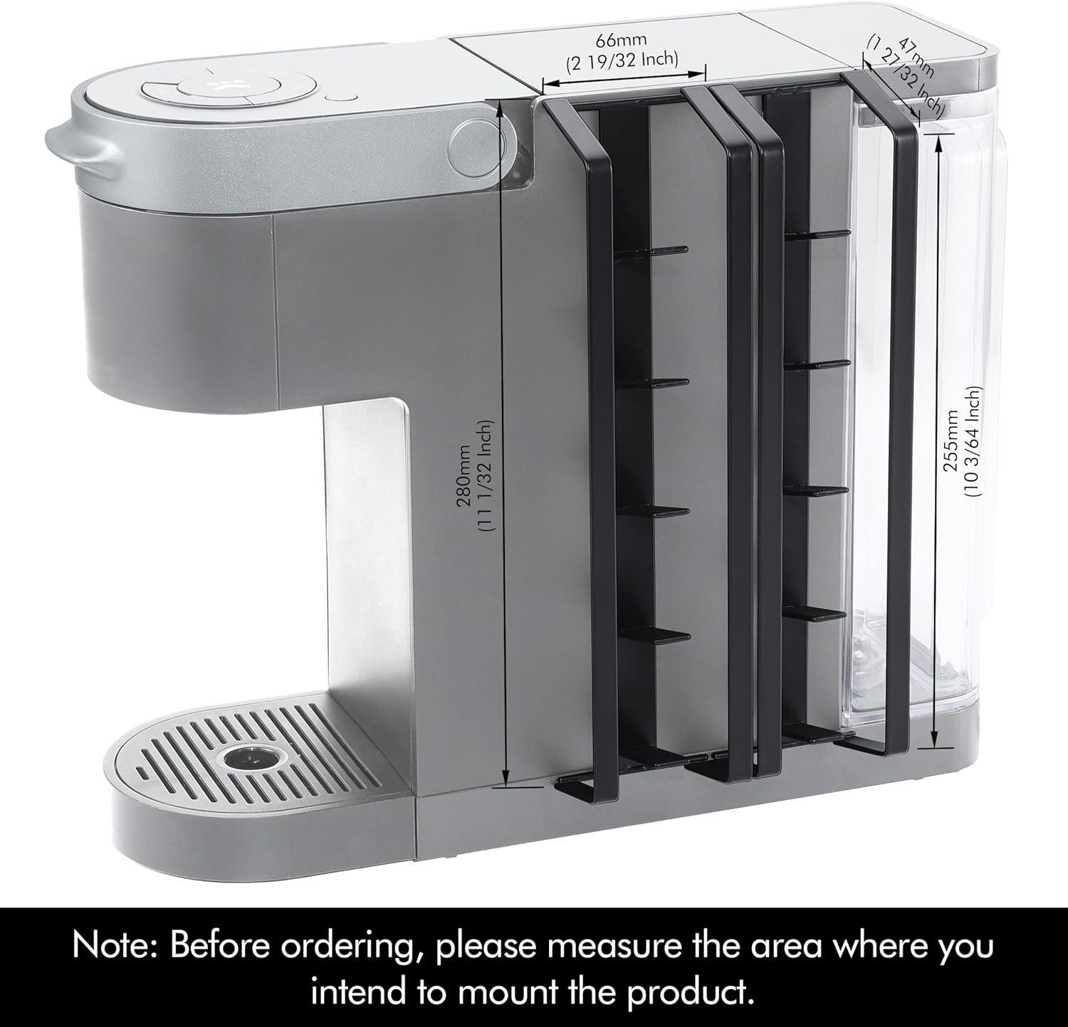 KES Matte Black 2 Pack Adhesive Coffee Pod Holder for Keurig Over The Door Towel Rack, KCPH500-BK-P2+KTH500S26-BK-P2-KES