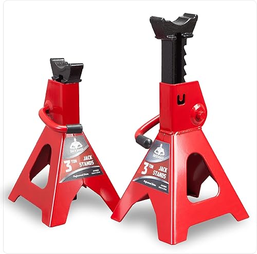 Miniatura 1 de Jack Boss Soportes para gatos de automóvil de 3 toneladas, capacidad de 6,600 libras, soporte de elevación de acero ajustable para SUV, MPV, camión,