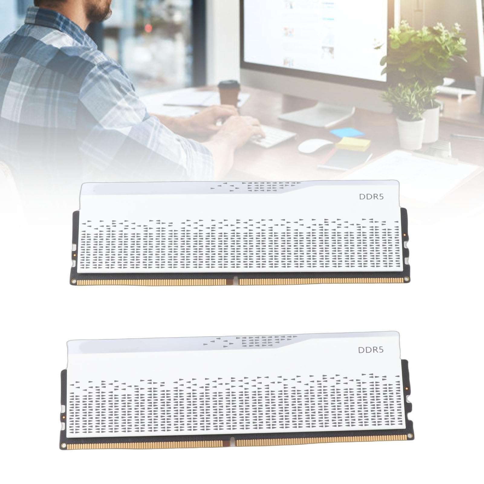 Pamięć RAM DDR5, Zestaw 32 GB, 2 X 16 GB Pamięci do Gier 6400 MHz CL38 RGB, z metalową obudową z Chipem ECC PMIC, do Komputera Stacjonarnego XMP 3.0 Expo