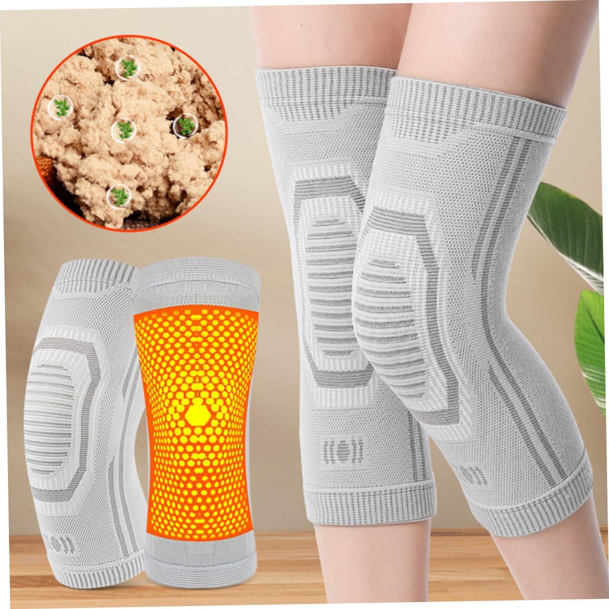 1Pair Comfortable Graphene Knee Wraps for Winter Cold Leg Protectors with Compression Design Unisex for Outdoor Sports Running and Everyday Use