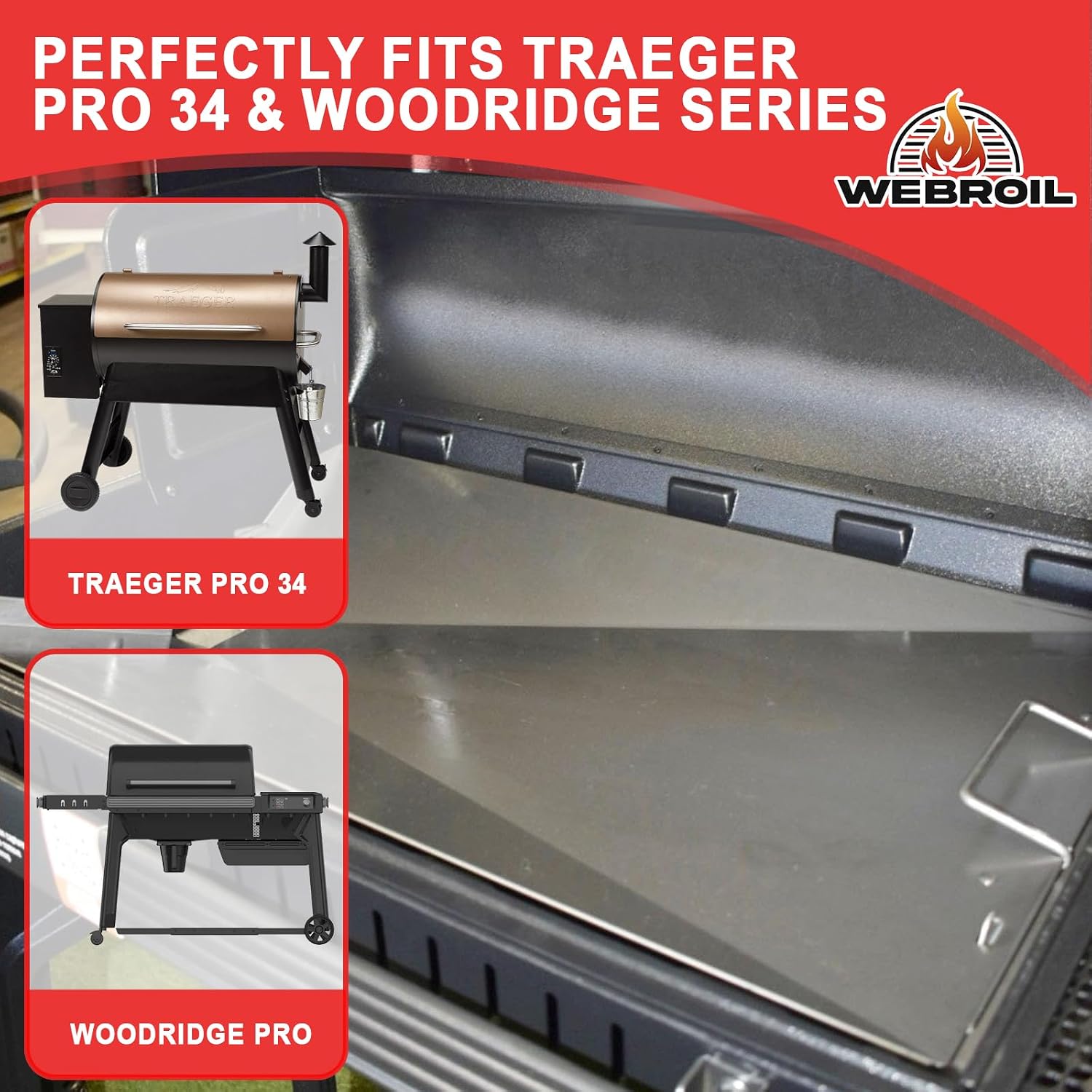 6 packs bac818 drip tray liners for traeger pro 34 and woodridge grills, heat-resistant foil liners for traeger woodridge pro and elite accessories, aluminum tray for catching grease 31.4 x 15.4 inch