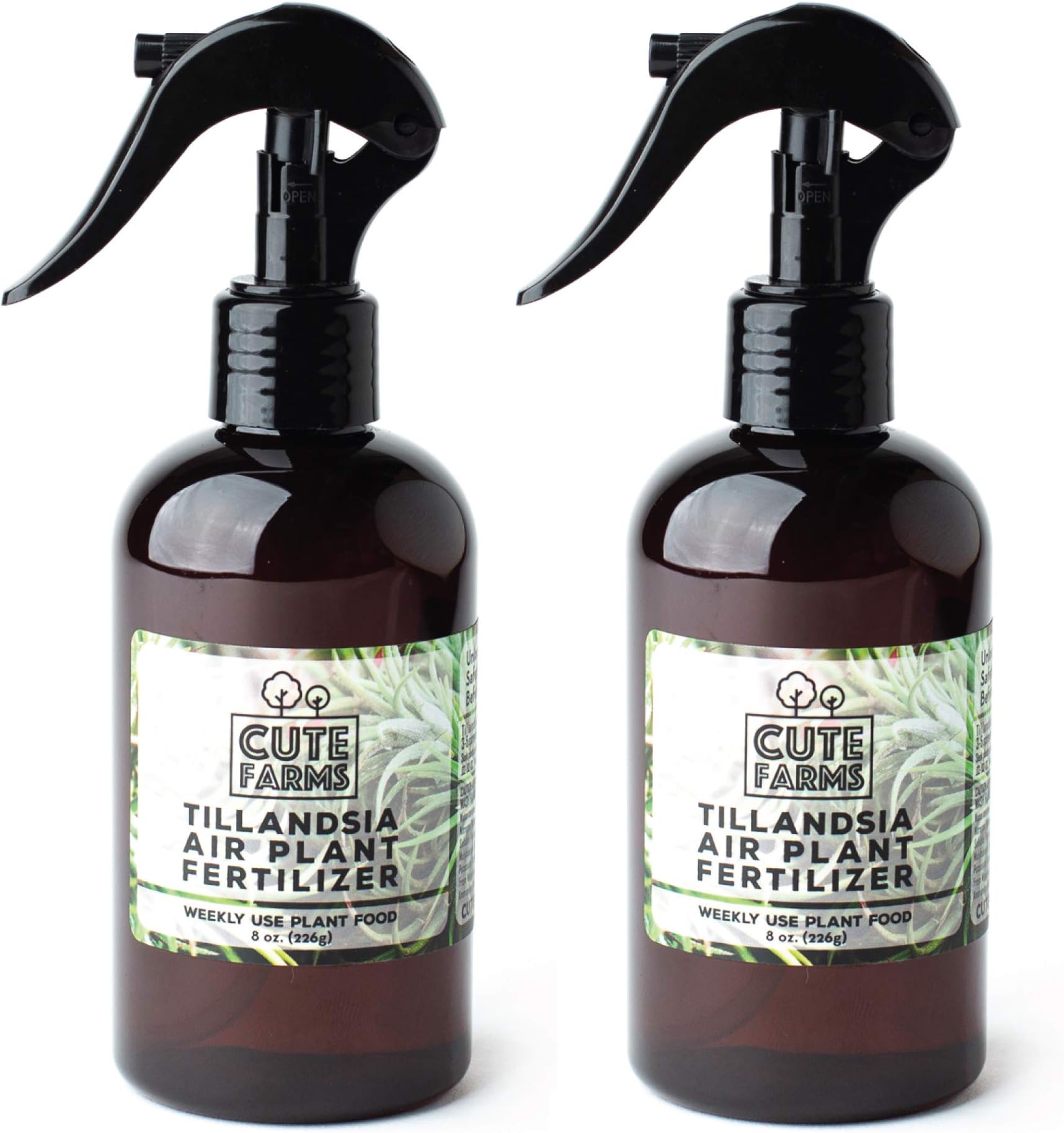 Cute Farms Tillandsia Air Plant Fertilizer | Gentle Weekly Use Formula Plant Food | Formulated Nutrients for Air Plants (Two - 8 oz. Spray Bottle)