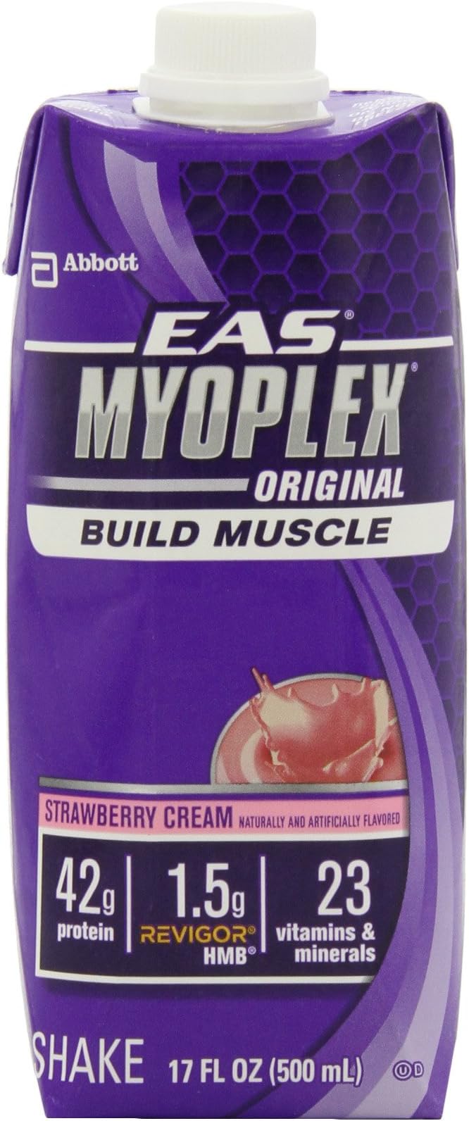 EAS Myoplex Original Ready-to-Drink Nutrition Shake, Strawberry, 4 Count, 17 Ounce (Pack of 3)