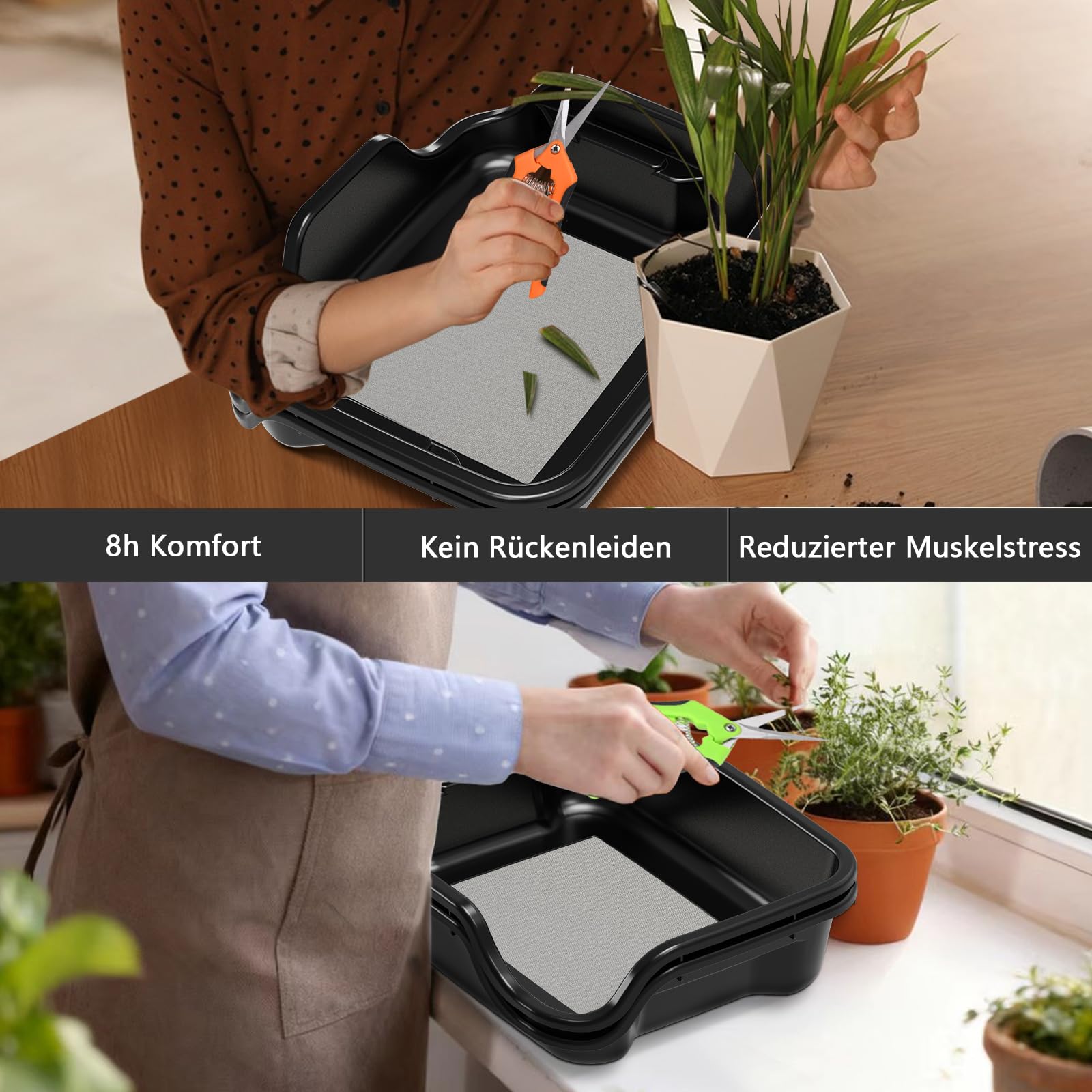 Magicbox Trim Bin Pro Set mit 150 Micron Pollensieb, Ergonomische Trimmschale & Trim Tray inkl. 2 Scheren, Lupe & Bürste, Ihr Professionelles Trim Bin für Kräuter