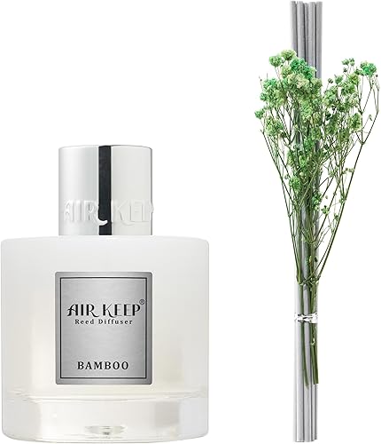 Miniatura 3 de Airkeep Juego de difusor de varillas de 3.38 onzas líquidas, difusor de aceite de bambú con 8 varillas de caña, difusor de varillas de fragancia