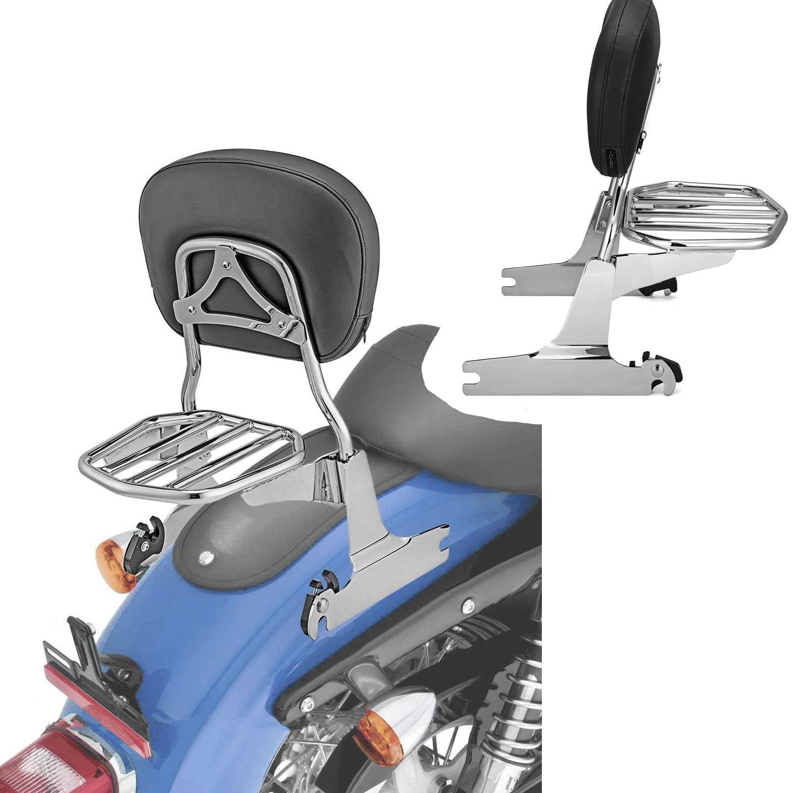Accesorios para Motocicletas Compatibles con Guardabarros De 200 Mm, Respaldo Pasajero, Barra Sissy Portaequipaje para Harley Softail Cross para Bones FLSTSB 2007 En Adelante