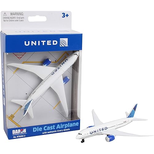 Daron Toy Airplane – United Airlines – Die-Cast Metal Model Airplane Toy with Plastic Parts for Kids Ages 3+