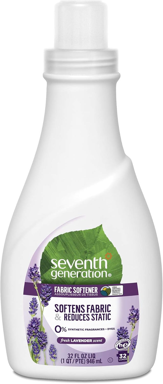 Seventh Generation Liquid Fabric Softener, Fresh Lavender Scent, 32 oz (Packaging May Vary)