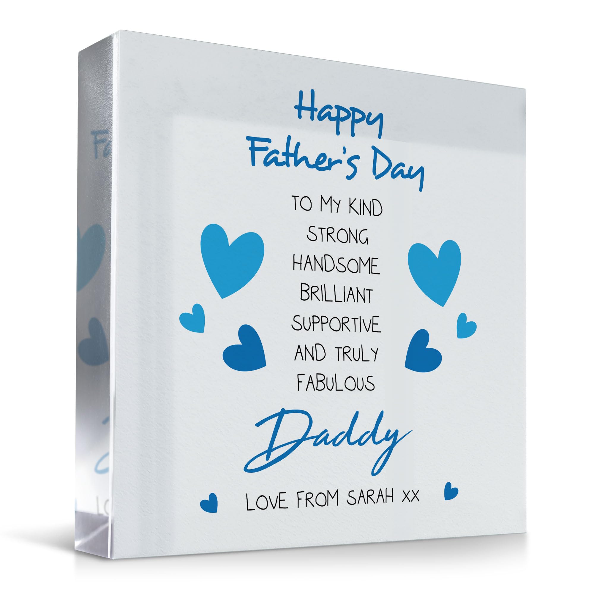 Red Ocean Cute Fathers Day Gift For Dad Daddy Grandpa Grandad Personalised Acrylic Block Thank You Gifts For Him Gift For Fathers Day Gift From Daughter Son Keepsake