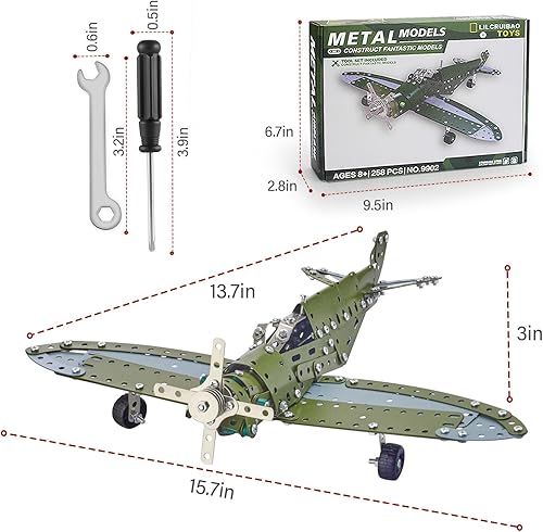 Miniatura 7 de LILCRUIBAO STEM Projects para niños de 8 a 12 años, 12 a 16 años, 258 piezas de kit de modelo de avión, modelo de avión, juguetes de construcción de