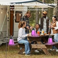 Inwa Bluetooth 2 db Hangszóró RGB Éjszakai Fénnyel - IP65 Vízálló, 8 Fénymód, 100 Hangszóró Szinkronizálás, Kültéri Használatra 2