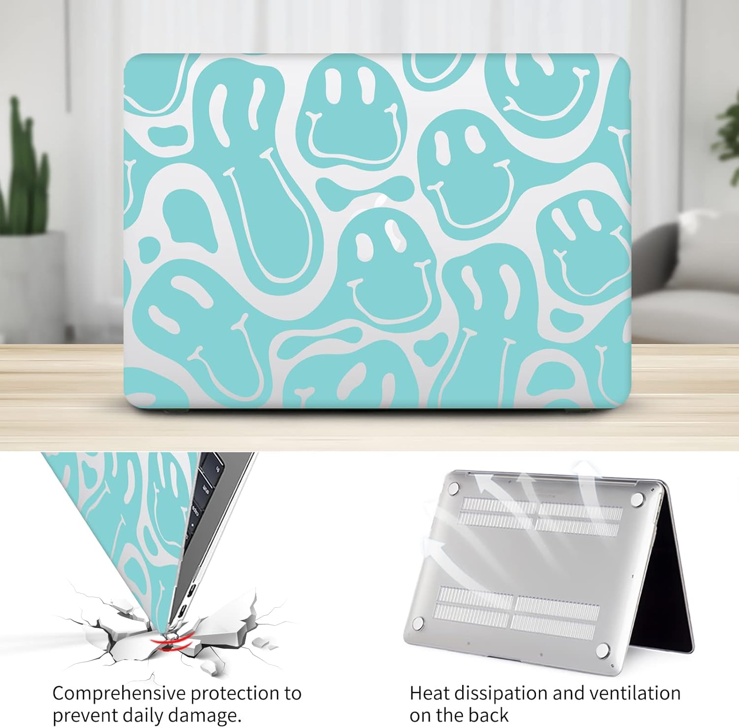 Watbro Compatible with 2022 Release MacBook Air 13.6 Inch Case M2 Chip Model A2681,Retro 70’s Modern Pattern case, Suitable for MacBook Air 2022 with Touch ID