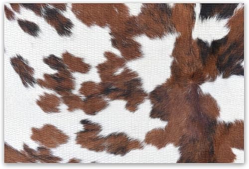 Vista 7 de Manteles individuales con estampado de vaca, manteles individuales con estampado de animales de granja en blanco y negro, con patrón de las tierras