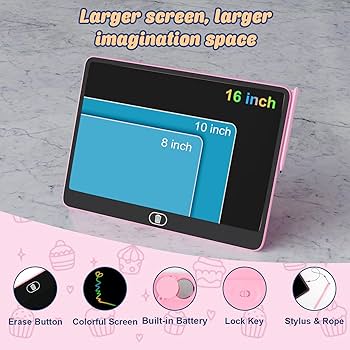 Kids Writing Tablet, Hockvill Toys For 3 4 5 6 7 Year Old Girls Boys, 8.8 Inch Colorful Doodle Board For Toddlers, Reusable Electronic Drawing Pad, Educational & Learning Birthday Gift For Children