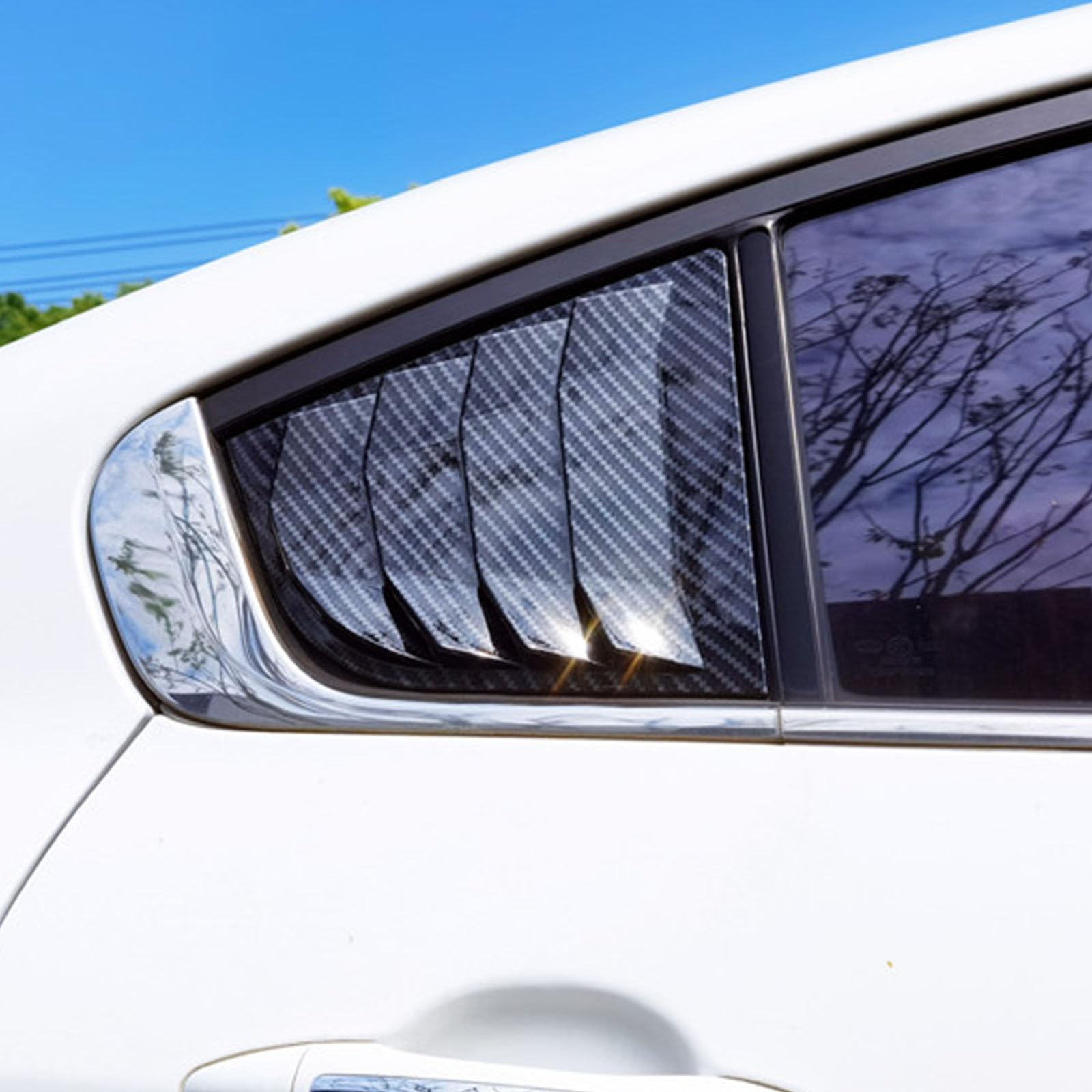 2 sztuki do KIA K3 2013-2018 Tylne okiennice samochodowe żaluzje boczne osłony, osłony, wykończenia, akcesoria zewnętrzne ABS, B Carbon Fiber Look