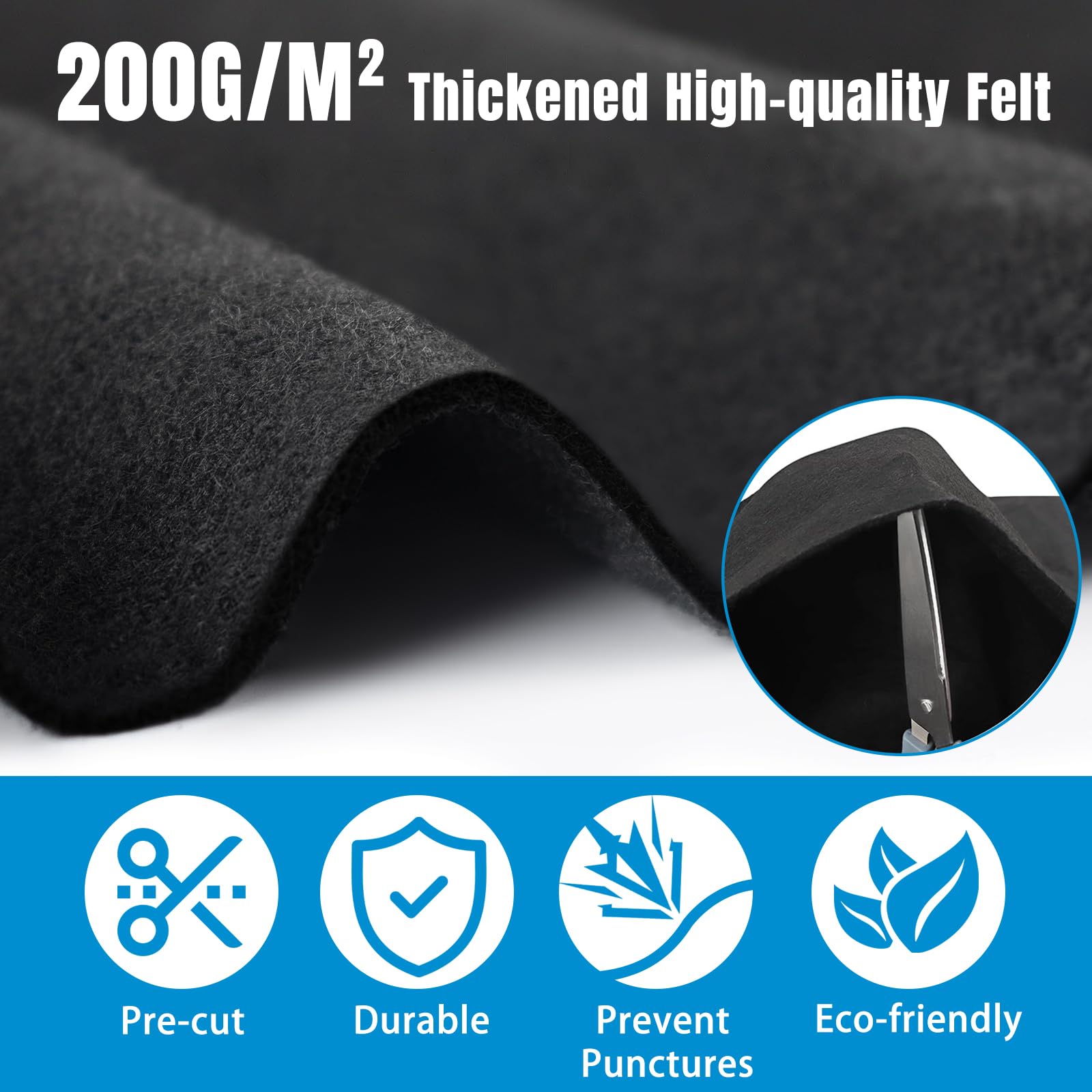 Tapis de Sol Piscine Extérieur, Tapis de Protection Piscine 200 g/m² Rond 4,6 M 3,3 kg, sous-Couche Piscine pour Piscine et Spa, Tapis de Protection pour Bain à Remous et Piscine de Jardin