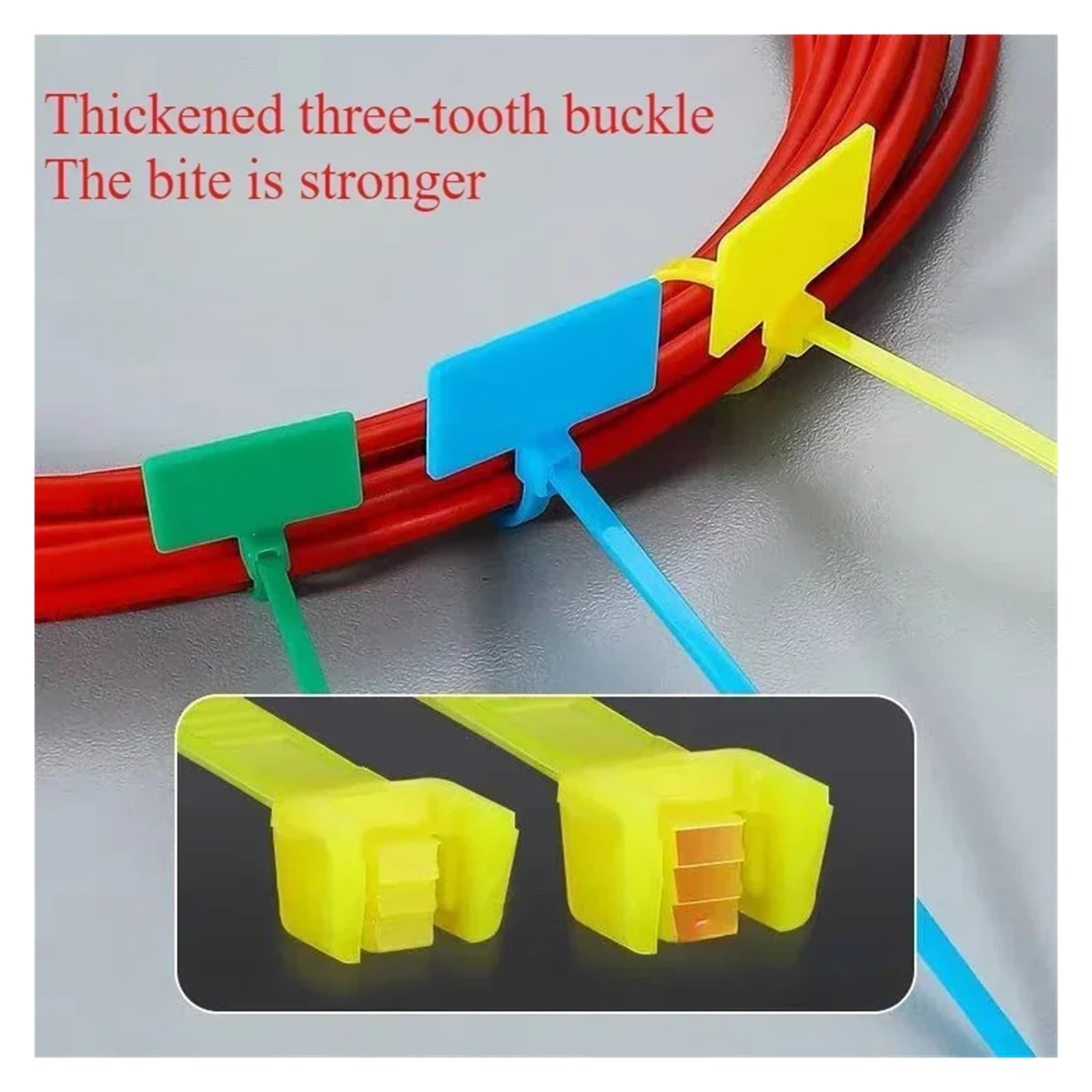 Kabelbeschriftung 100Pcs Tags Self-Locking Netzwerk Kabel Zip Trim Wrap Schleife Draht Straps Label 3 * 100mm 4 * 150mm 4 * 200mm(Red,4x200mm)