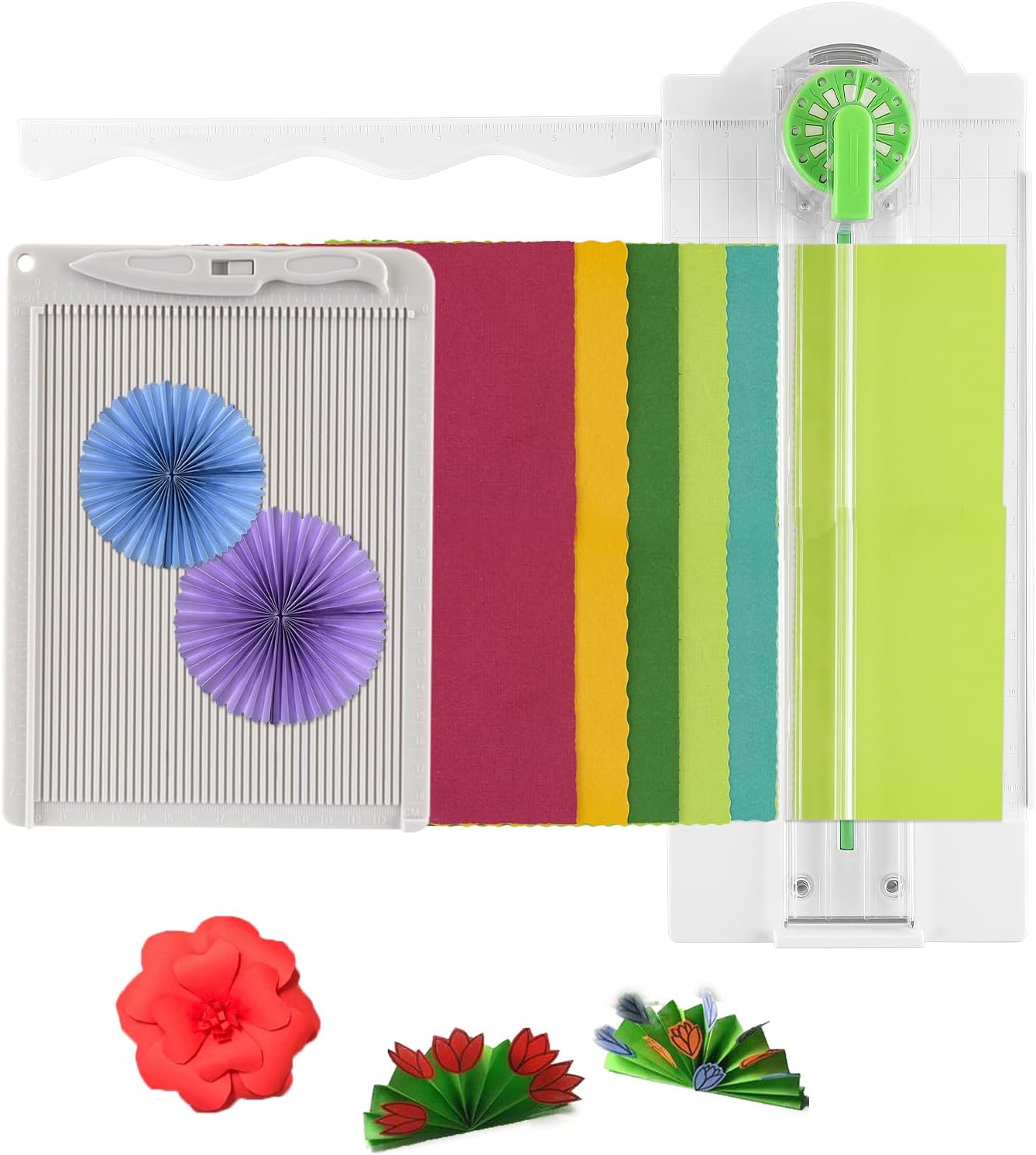 BAOFALI 12 Shapes in 1 Craft Paper Trimmer with Mini Score