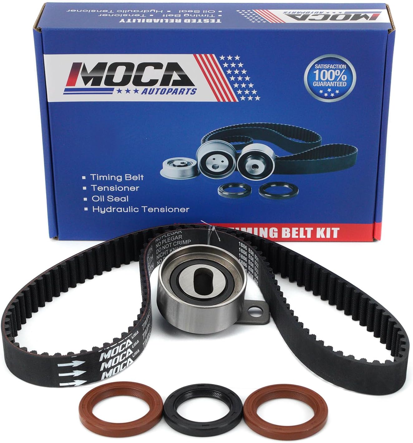 MOCA TCK236 Timing Belt Kit with Tensioner Compatible with 1993-1997 for TOYOTA Corolla, for Geo Prizm 1.6L L4 DOHC 4AFE