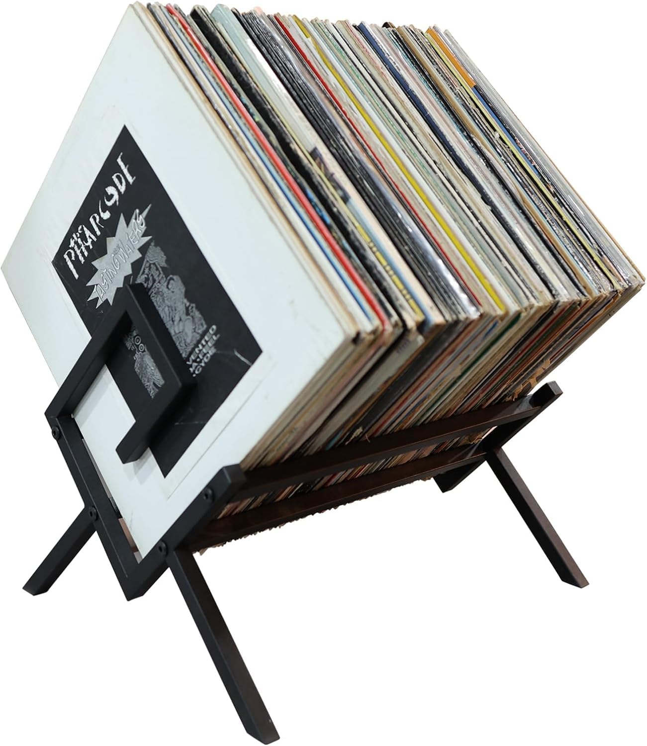 OGFC 25123 Decorative Record Storage Holder, Metal Record Holder for Desk Easy to Assemble LP Storage Organizer - Black-picture-28