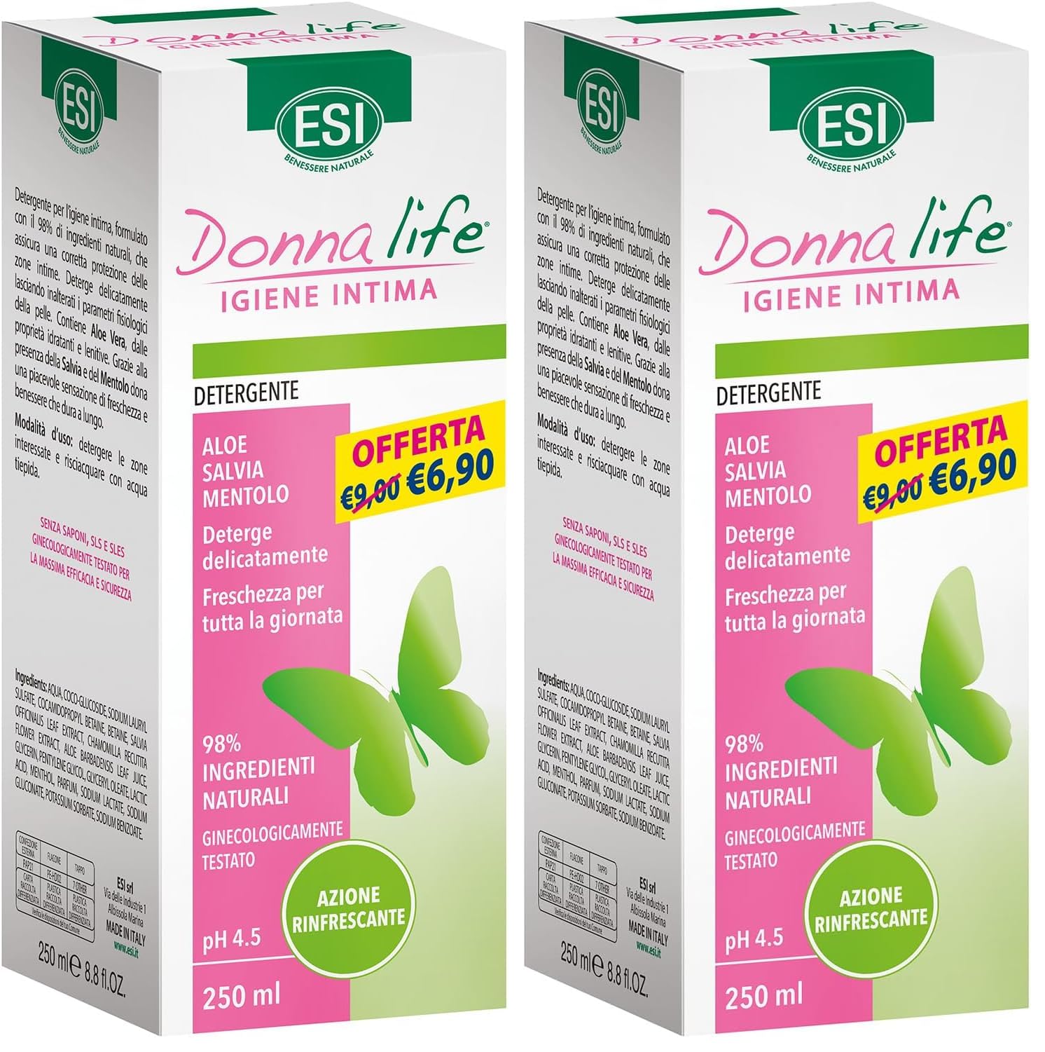 ESI - Donna Life Menopausa, Integratore Alimentare a Base di Isoflavoni da Soia e Trifoglio, Favorisce la Regolazione Ormonale, Senza Glutine e Vegano, 30 Naturcaps (Confezione da 2)