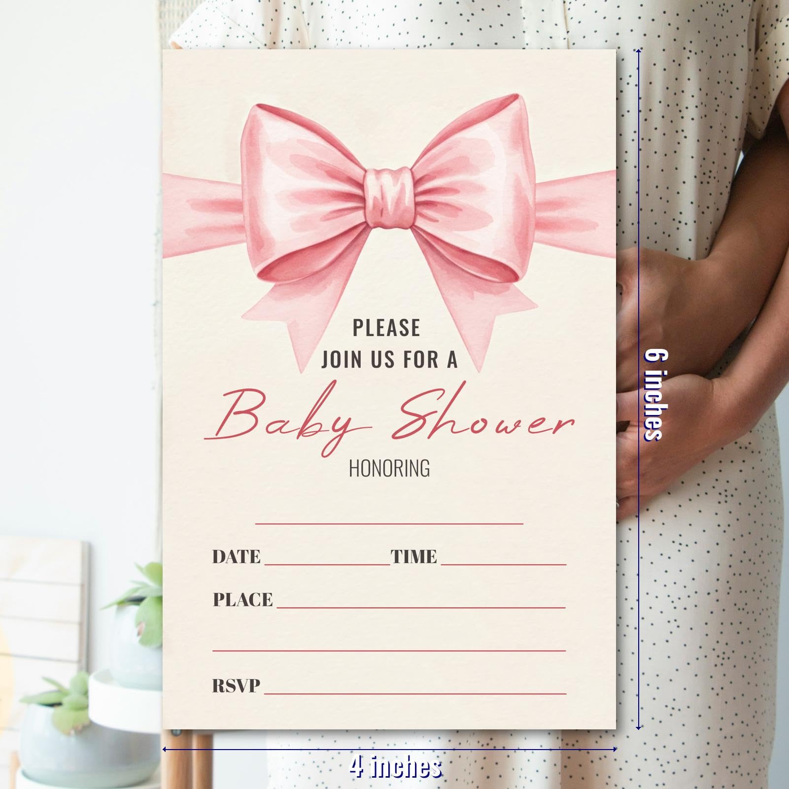 Różowy łuk Baby Shower Party zaproszenia kartka zestaw papieru z kopertami dla dziewczynki chłopca 25 szt. 10 x 15 cm słodkie ciepło