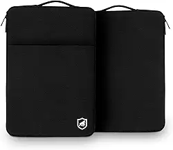 Gshield Capa Case para Notebook Aveludada com Alça e Bolso Externo com Zíper, Survivor Preta (15,6-17,3" Polegadas - 32x42 cm)