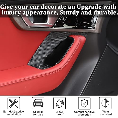 Miniatura 3 de HAPPYHORSE Caja de almacenamiento para puerta, compatible con Jaguar F-Type 2013-2023, espacio de conducción de automóvil, manija de puerta, caja de