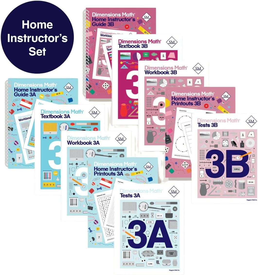 Dimensions Math Grade 3 Set with Home Instructor's Guides | Singapore Math Inc. [Paperback] [Paperback] Singapore Math Inc.